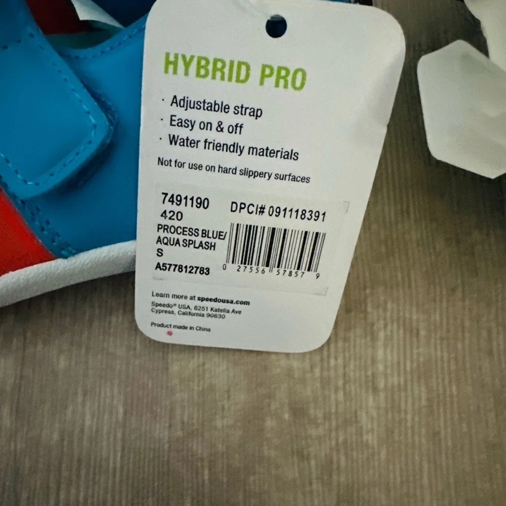 Speedo Toddler Hybrid Pro Kid's Water Swim Shoes- Aqua Blue small 5-6 new